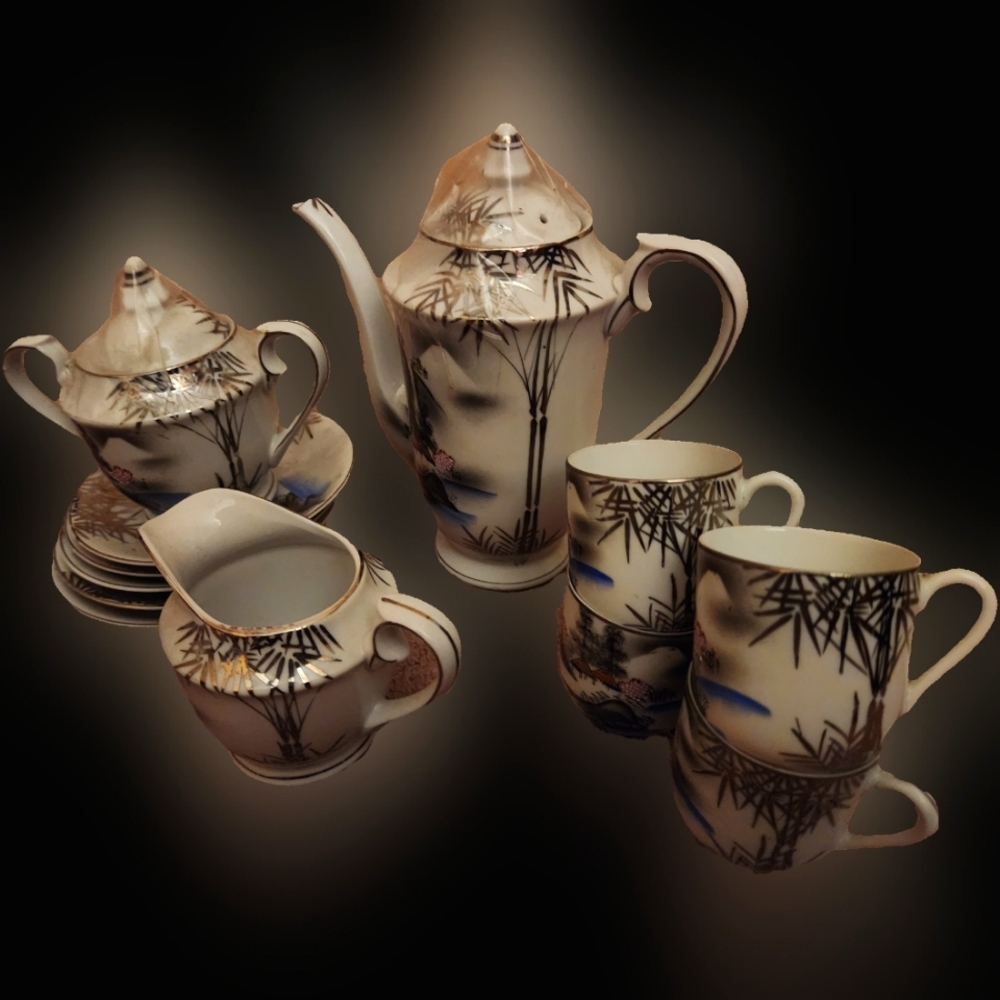 Teacup set teapot included never used